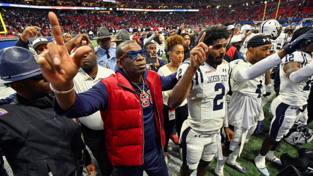 Deion Sanders after his last game with Jackson State.